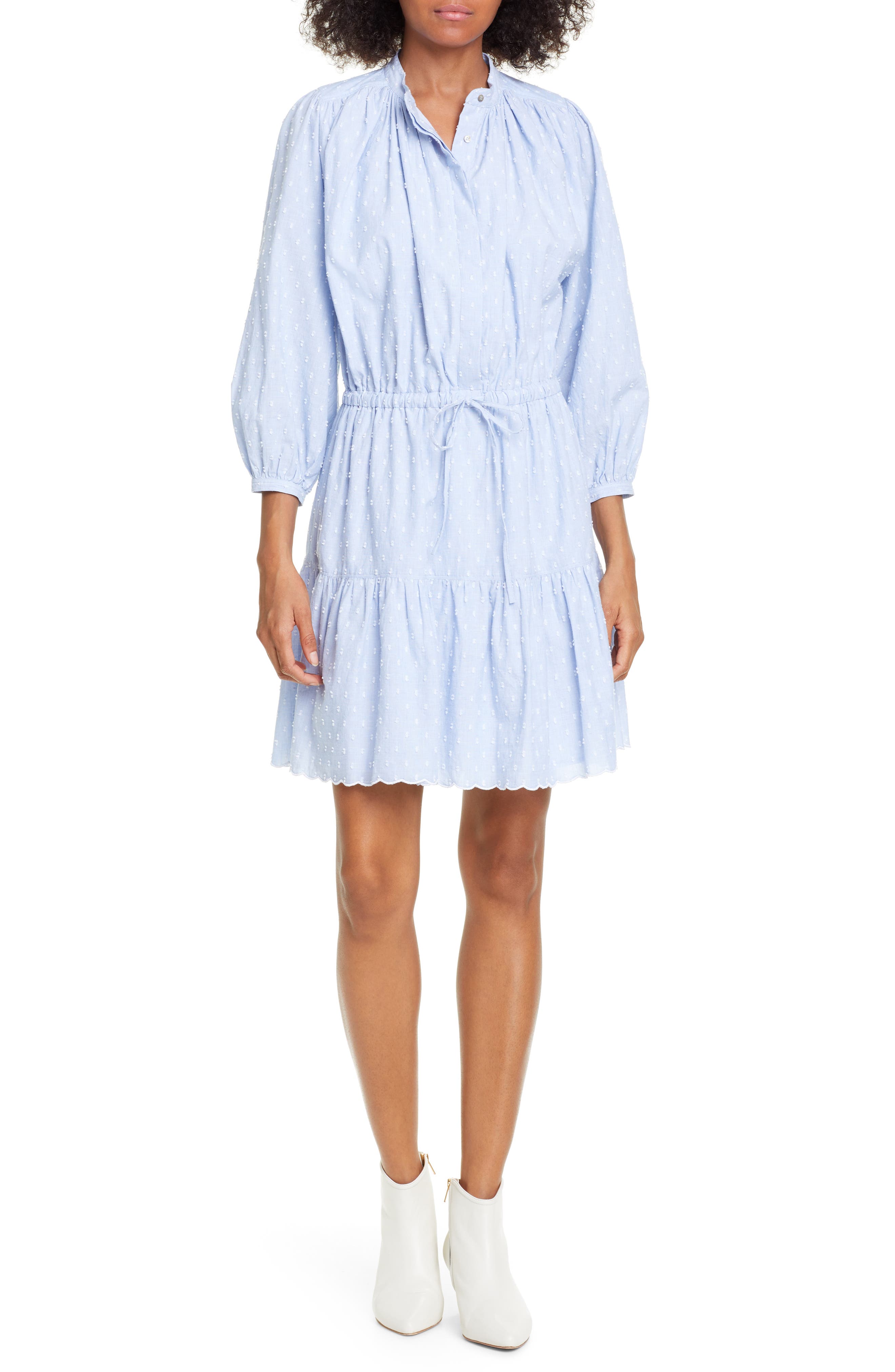 Joie Adel Swiss Dot Dress, Blue