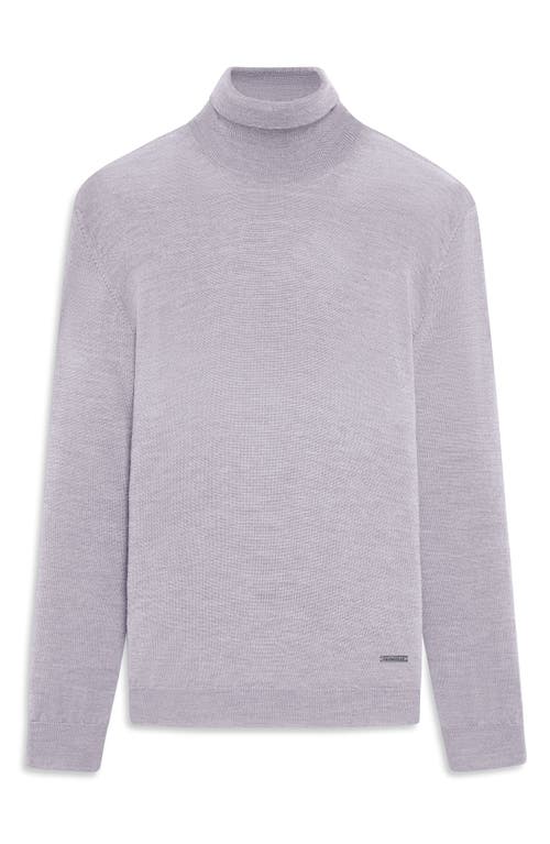 Shop Bugatchi Sawyer Merino Wool Turtleneck Sweater In Platinum