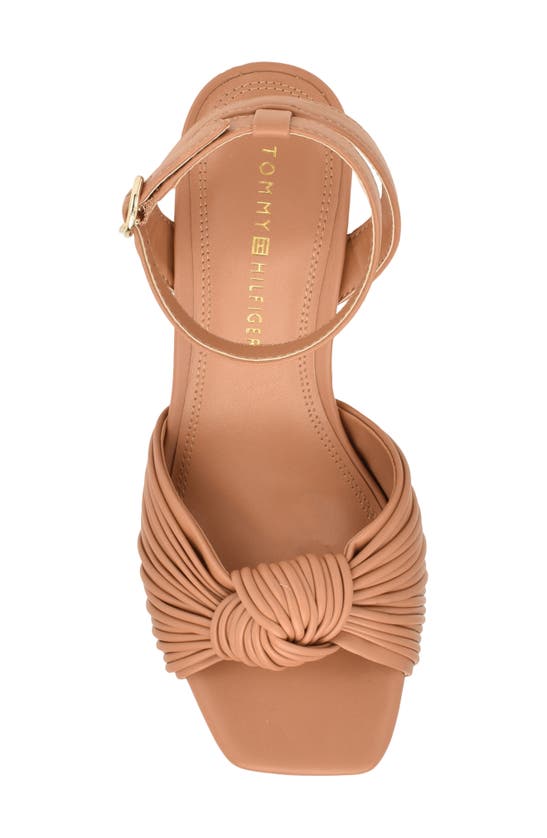 Tommy Hilfiger Women's Sarifina Knotted Block Heel Sandals In Brown