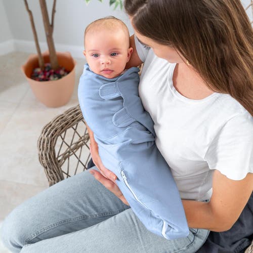 Comfy Cubs Swaddle Blankets With Easy Access Zipper In Stone, Pacific Blue, Sage