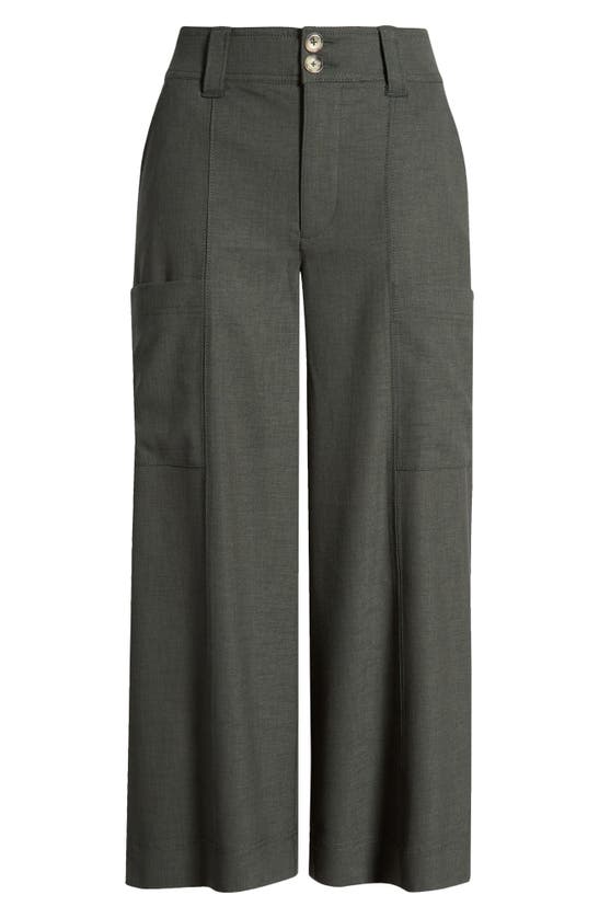 Shop Wit & Wisdom 'ab'solution Skyrise Crop Wide Leg Pants In Midnight Olive