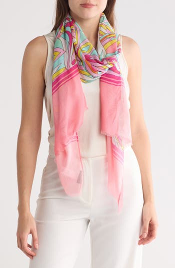 Kate Spade New York Anemone Floral Oblong Scarf In Pink