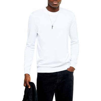 Topman Essential Classic Fit Crewneck Sweater, White