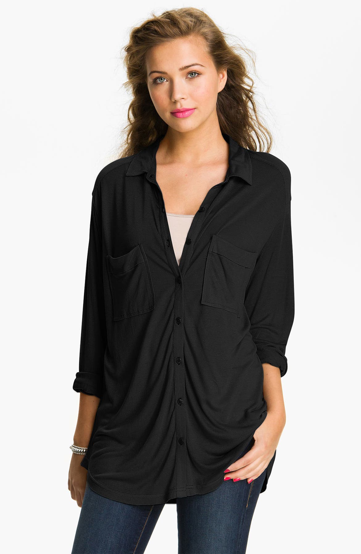 Frenchi® Two Pocket Top (Juniors) | Nordstrom