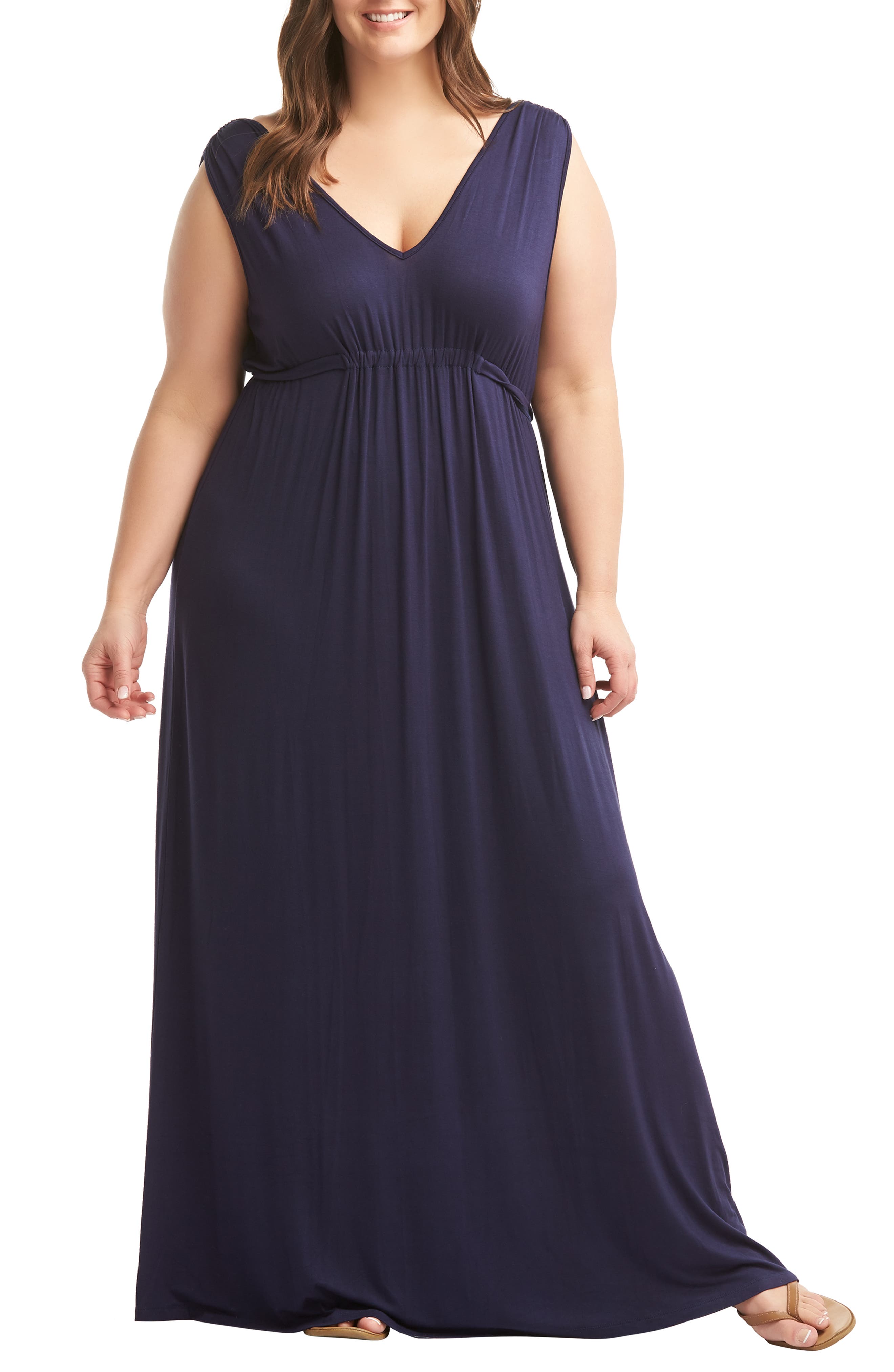 Plus Size Lemon Tart Grecia Maxi Dress, Blue