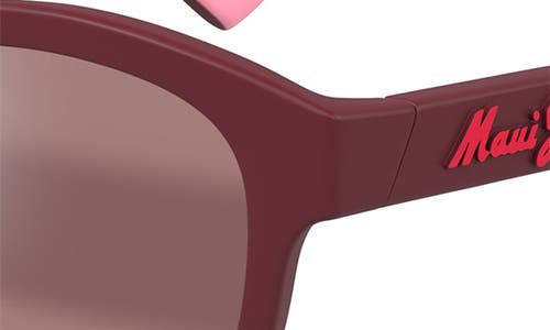 Maui Jim Ihupani Af 53mm Polarizedplus2® Round Sunglasses In Red/maui Rose