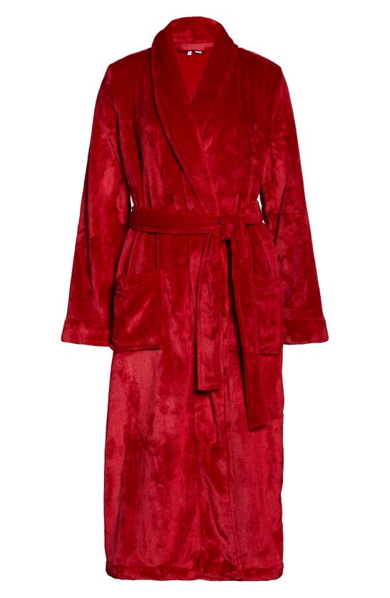 Nordstrom Bliss Plush Robe In Red Chili