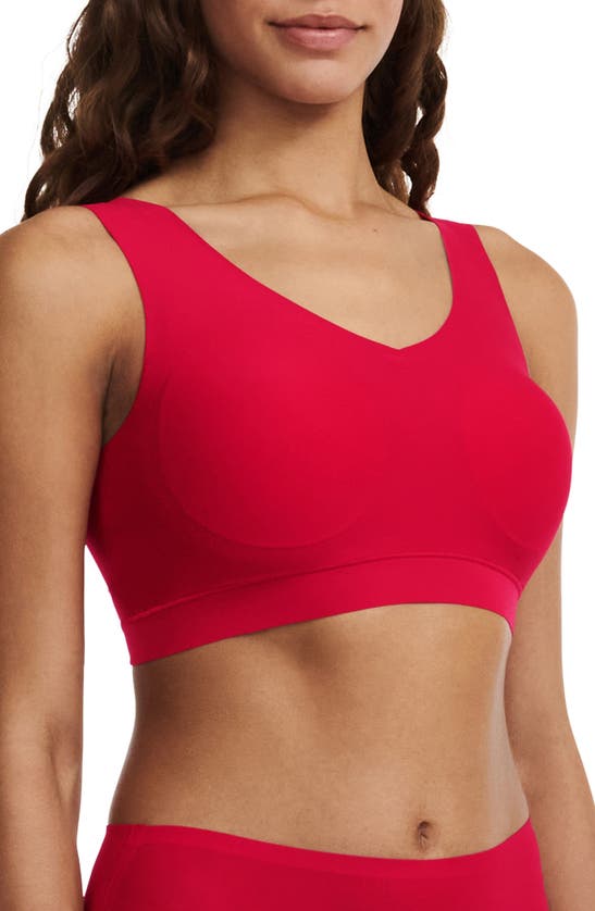 Chantelle Lingerie Soft Stretch Padded V-neck Bralette In Poppy Red
