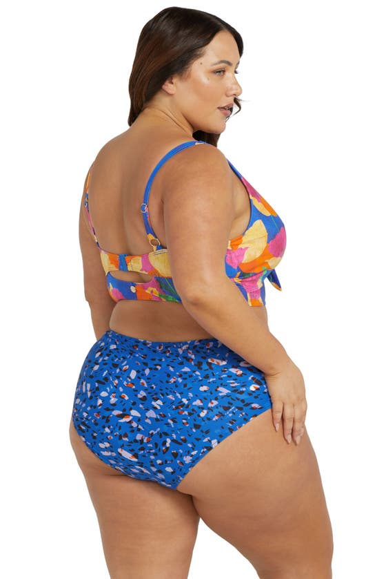 Shop Artesands Au Contraire High Waist Reversible Bikini Bottoms In Blue