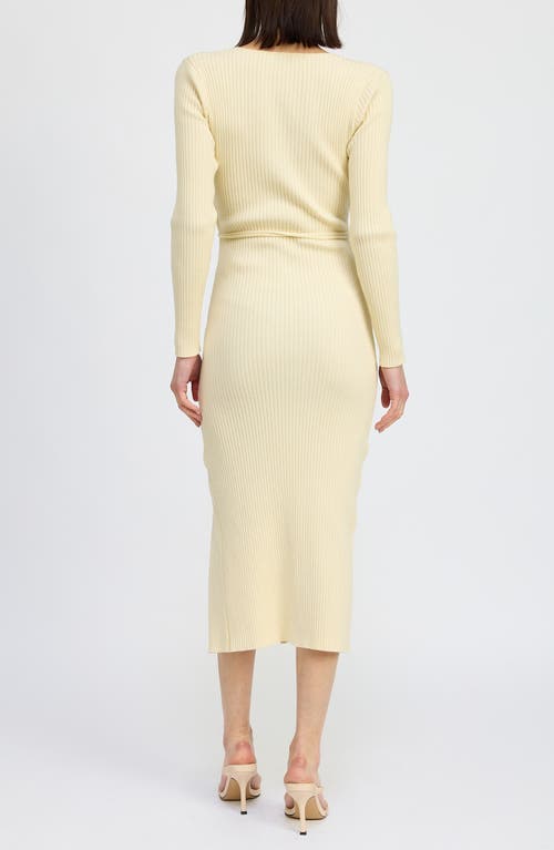 EN SAISON EN SAISON MERRIL LONG SLEEVE RIBBED SWEATER DRESS 