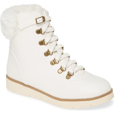 Mia Mikayla Faux Fur Bootie- White
