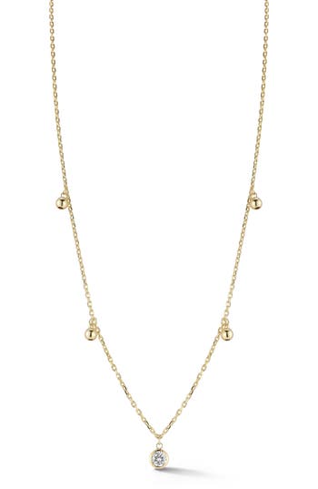 Sphera Milano Cubic Zirconia Ball Charm Necklace In Gold