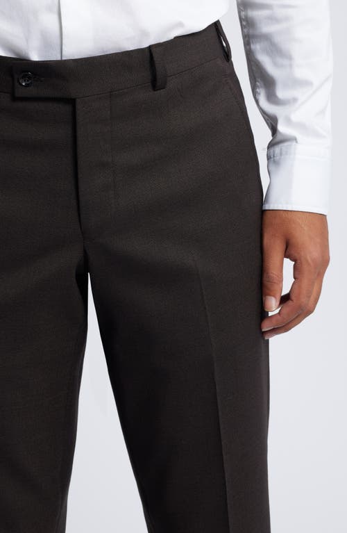 Shop Ted Baker London Jerome Slim Fit Soft Constructed Solid Wool Dress Pants In Brown