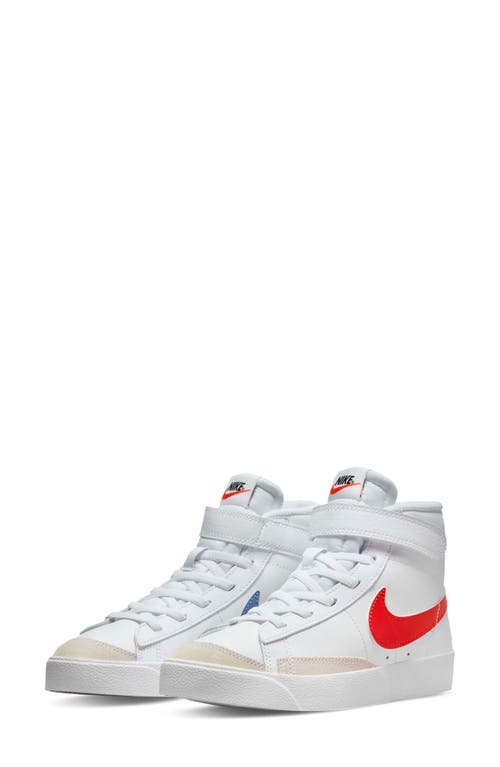 Nike Kids' Blazer Mid '77 High Top Sneaker in White/Red/Blue/Black