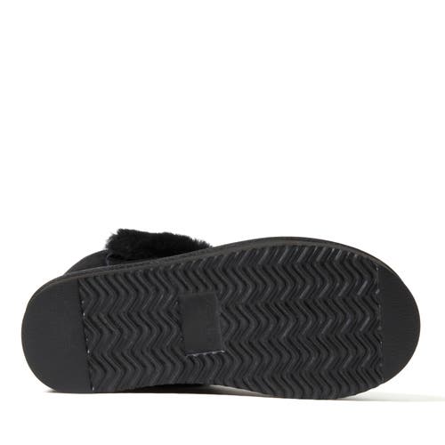Dearfoams Fireside Bayswater Genuine Shearling Quilted Platform Bootie In Black