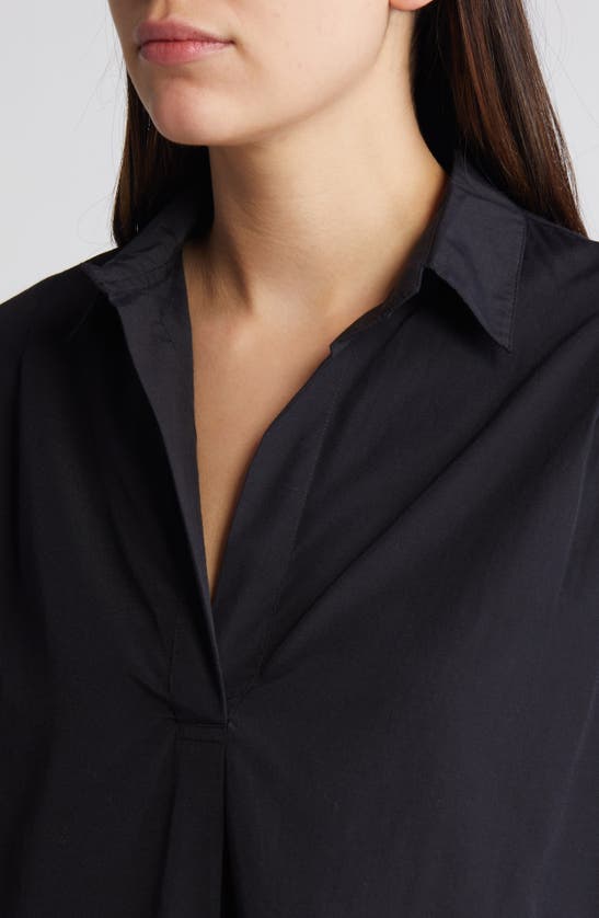 Shop French Connection Popover Poplin Shirt In Black