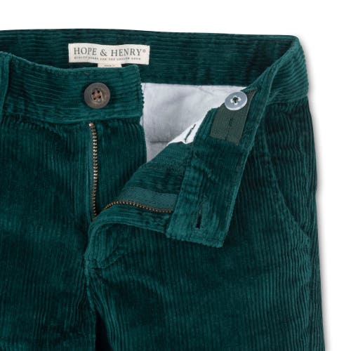 Shop Hope & Henry Baby Boys' Organic Corduroy Pant, Infant In Deep Green Corduroy