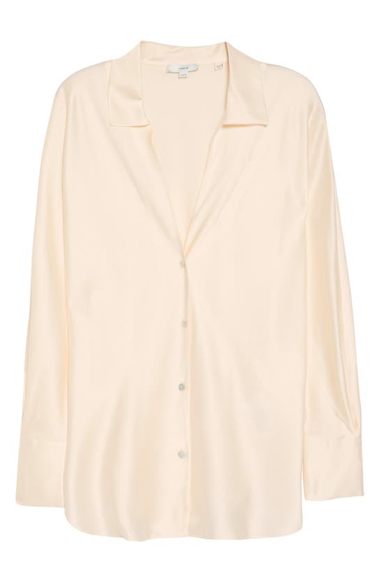 Shop Vince Fitted Silk Button-up Blouse In Chiffon