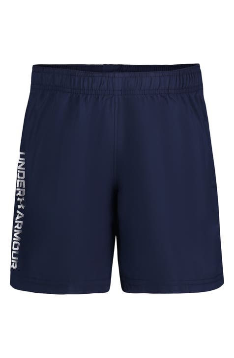 Under Armour, UA Elevated Navy Blue, Woven Graphic Shorts, Mens