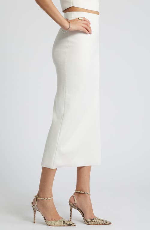 Open Edit Luxe Sculpt Maxi Skirt In Ivory Cloud