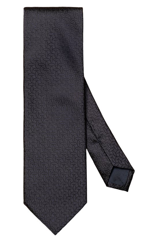 Shop Eton Tonal Geometric Silk Tie In Dark Blue