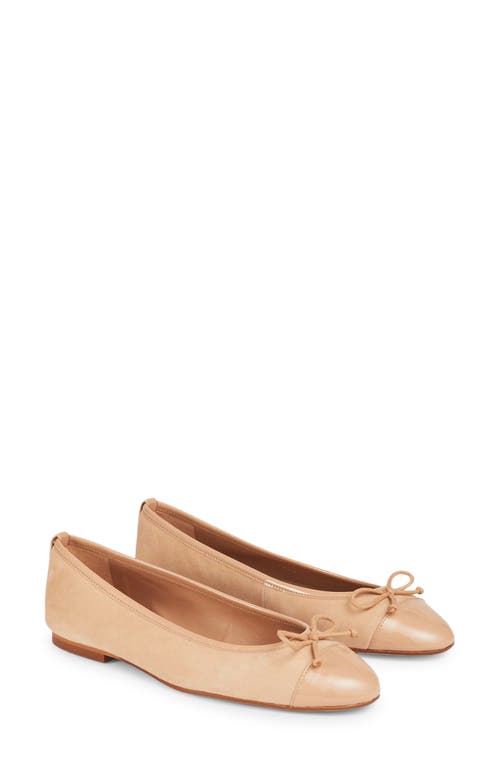 Shop Lk Bennett Kara Cap Toe Ballet Flat In Almond