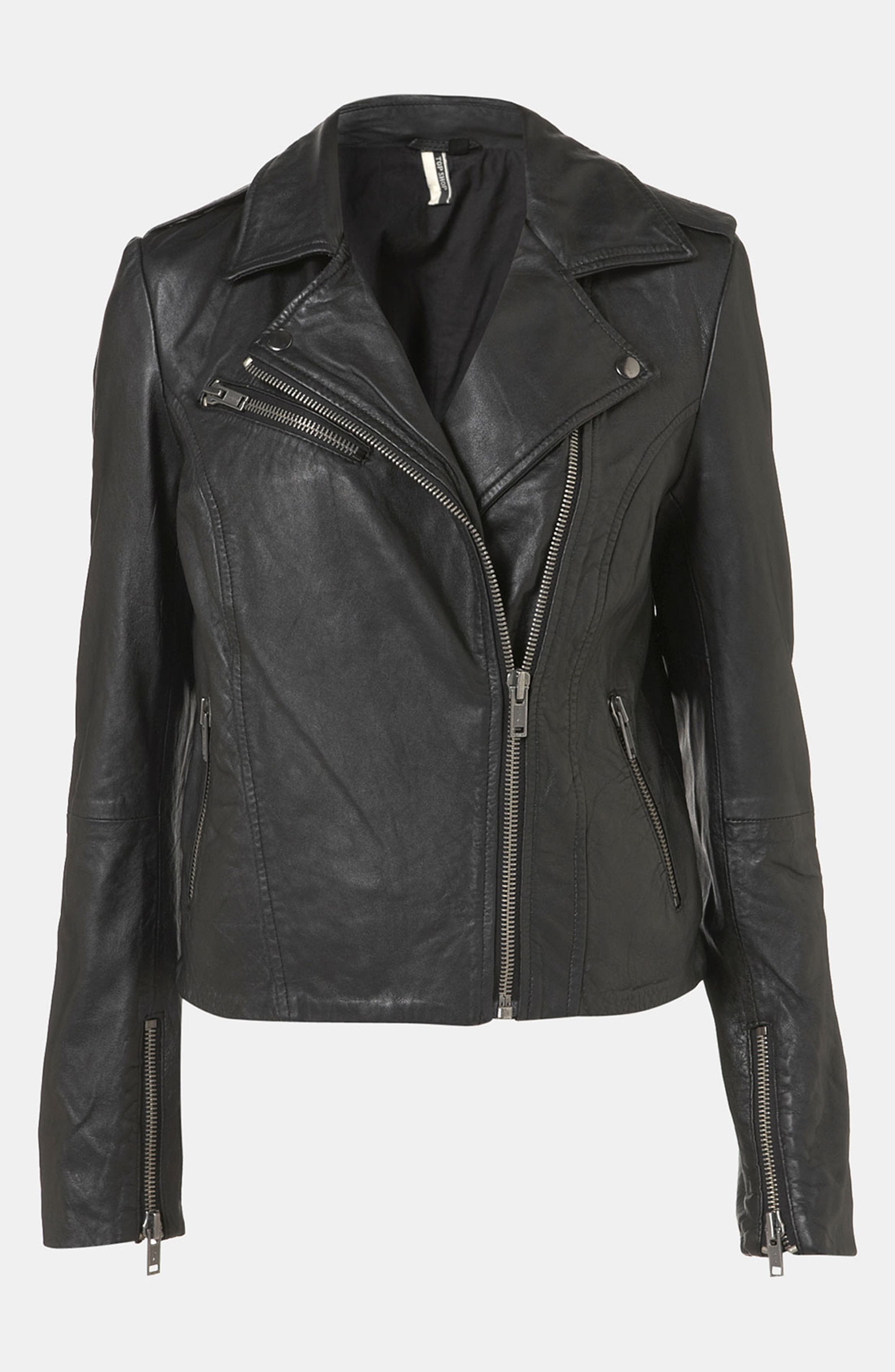 Topshop 'Winston' Leather Biker Jacket | Nordstrom
