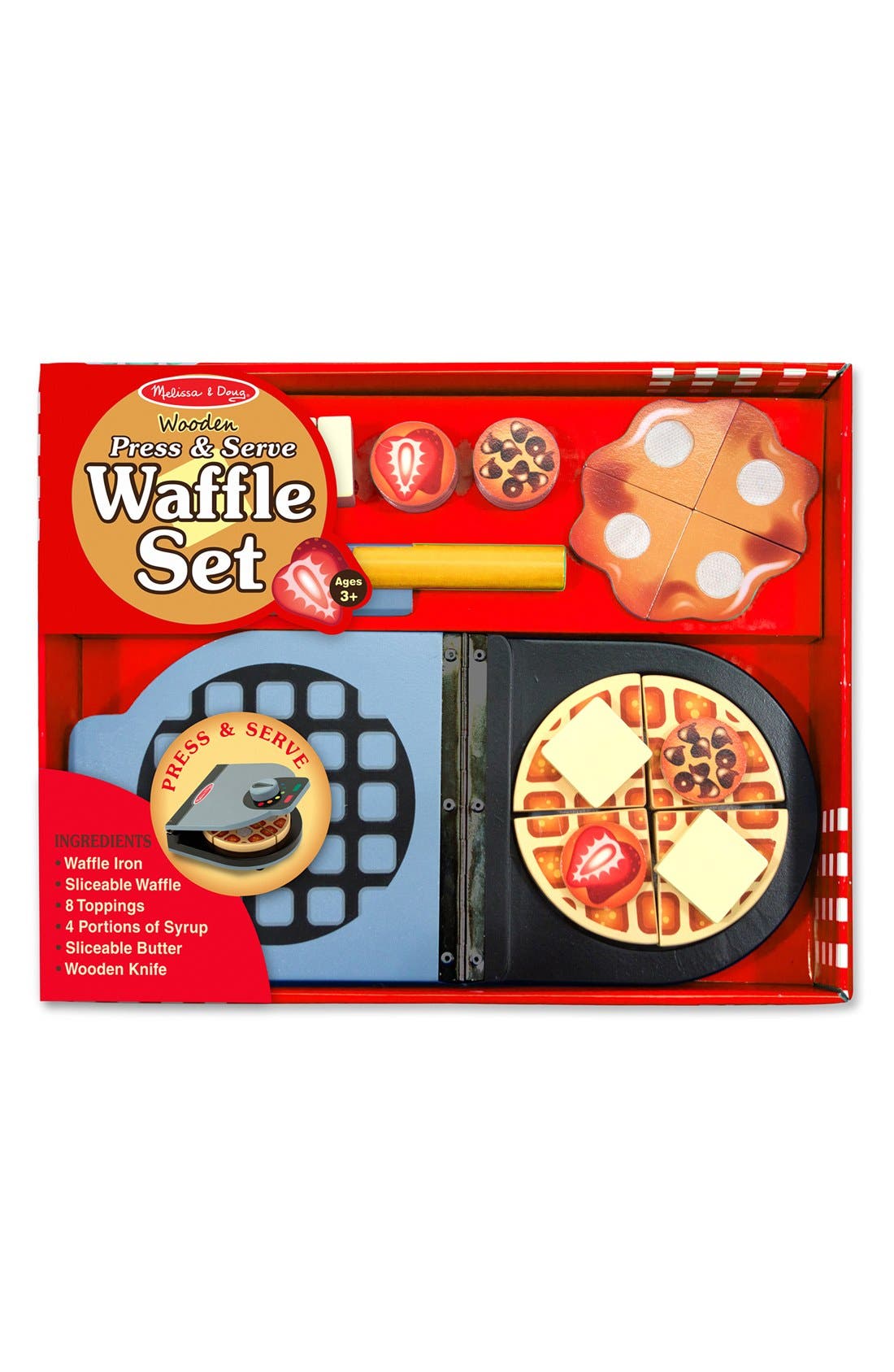 UPC 000772093460 product image for Toddler Melissa & Doug 'Press & Serve' Wooden Waffle Set | upcitemdb.com