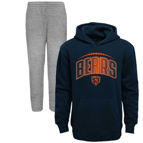 Outerstuff Toddler Navy/Heather Gray Chicago Bears Double-Up Pullover Hoodie & Pants Set