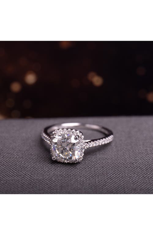 Delmar Cushion Cut Lab-created Moissanite Ring In Silver