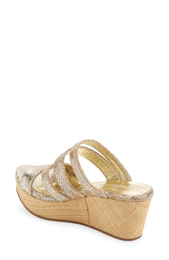 Shop Chocolat Blu Wavy Platform Wedge Slide Sandal In Tan Snake Leather