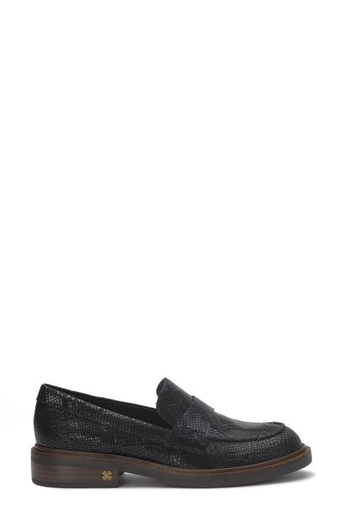 Shop Lucky Brand Salima Snakeskin Embossed Loafer In Black