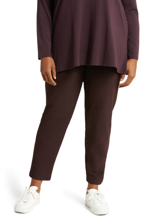Women's Polyester Full Length Color Leggings, Plus Size, Burgundy, 1 Count,  1 Pack