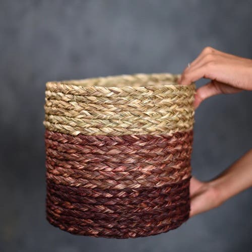 Kadam Haat Sabai Plant Holder / Basket In Brown