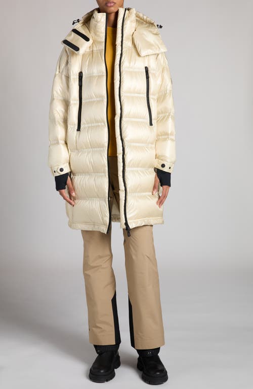 Moncler Grenoble Rochelairs Down Long Parka In Camel
