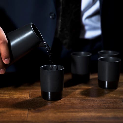 Viski 5-piece Stoneware Sake Set In Black