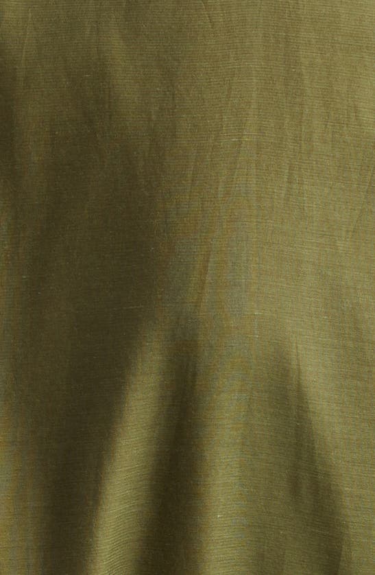 Shop Max Mara Sial Sheer Sleeve Cotton & Silk Voile Shirtdress In Khaki