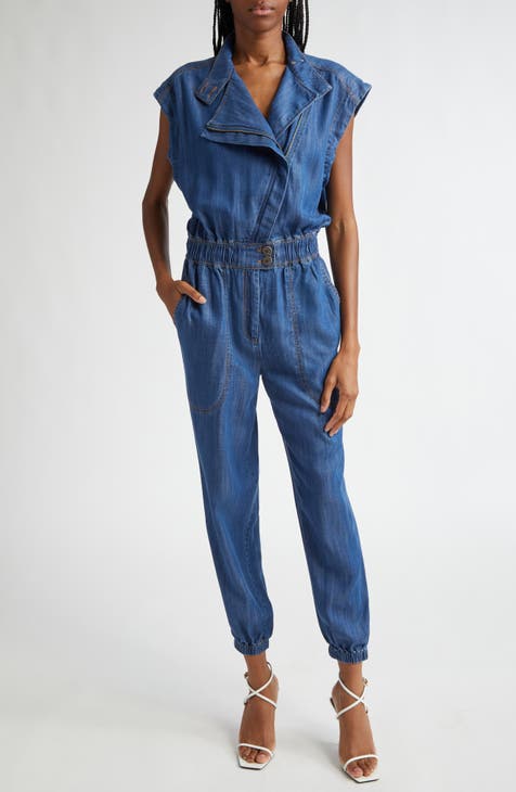 Female jean jumpsuits best sale