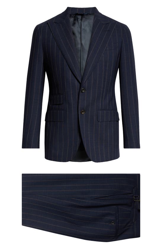 THOM SWEENEY THOM SWEENEY PINSTRIPE STRUCTURED WOOL SUIT 