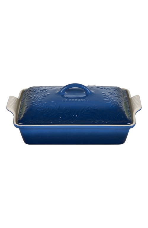 Le Creuset Heritage 2 1/2 Quart Covered Rectangular Stoneware Casserole in Marseille W/Embossed Lid at Nordstrom