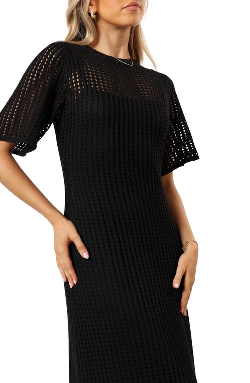 Petal And Pup Petal & Pup Hollie Open Stitch Maxi Dress In Black