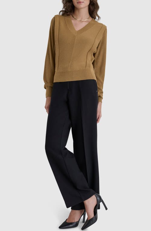 Shop Dkny Flange Sweater In Truffle