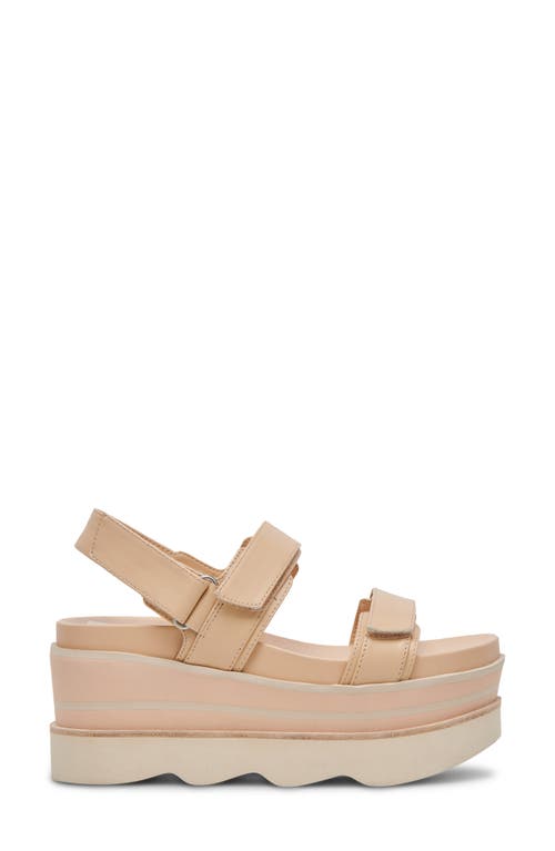 Shop Dolce Vita Izak Platform Wedge Sandal In French Vanilla Leather