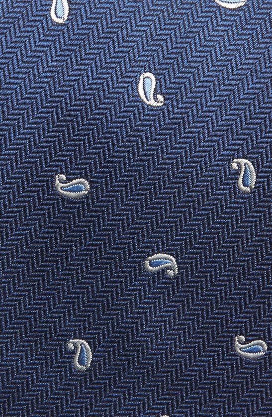 Shop David Donahue Neat Silk Tie In Navy