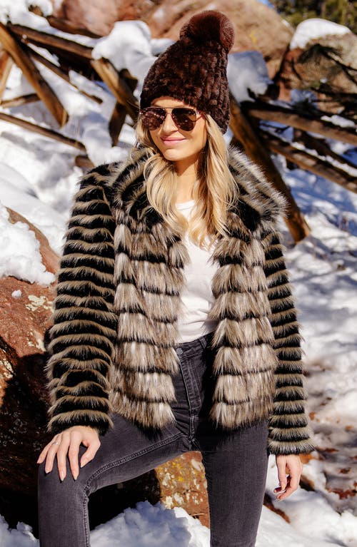 Donna Salyers Fabulous-furs Donna Salyers Fabulous Furs Front Row Faux Fur Jacket In Brown Multi