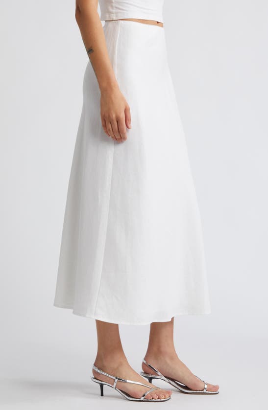 Shop Reformation Layla Linen Maxi Skirt In White