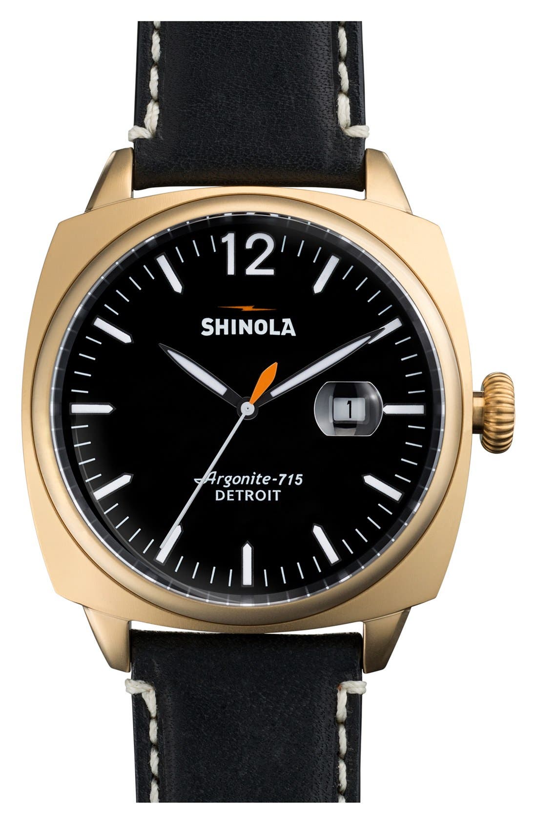 Shinola 'The Brakeman' Leather Strap Watch, 46mm Nordstrom