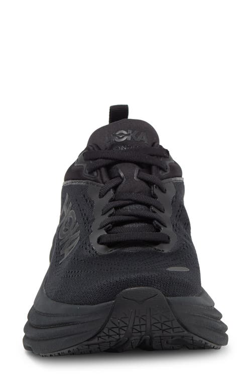 Shop Hoka Bondi 8 Running Shoe In Black/black