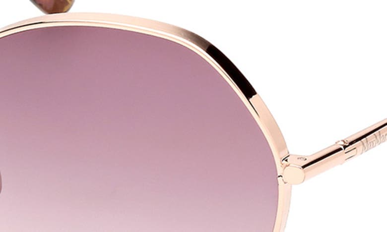 Shop Max Mara Menton 57mm Round Sunglasses In Shiny Rose Gold / Gradient