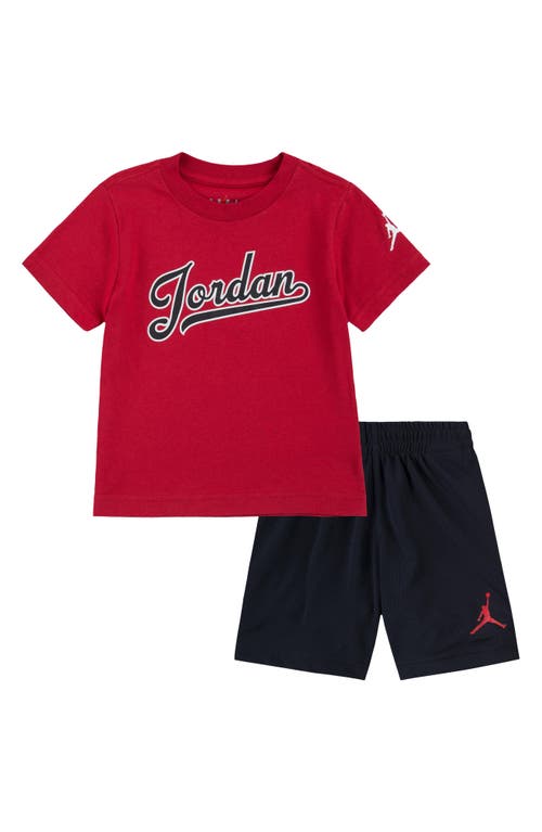 Jordan Kids' Flight Graphic T-Shirt & Mesh Shorts Set Black at Nordstrom,